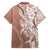 Hawaii Puakenikeni And Maile Lei Family Matching Off Shoulder Maxi Dress and Hawaiian Shirt Brown Polynesian Shark Tattoo DT05