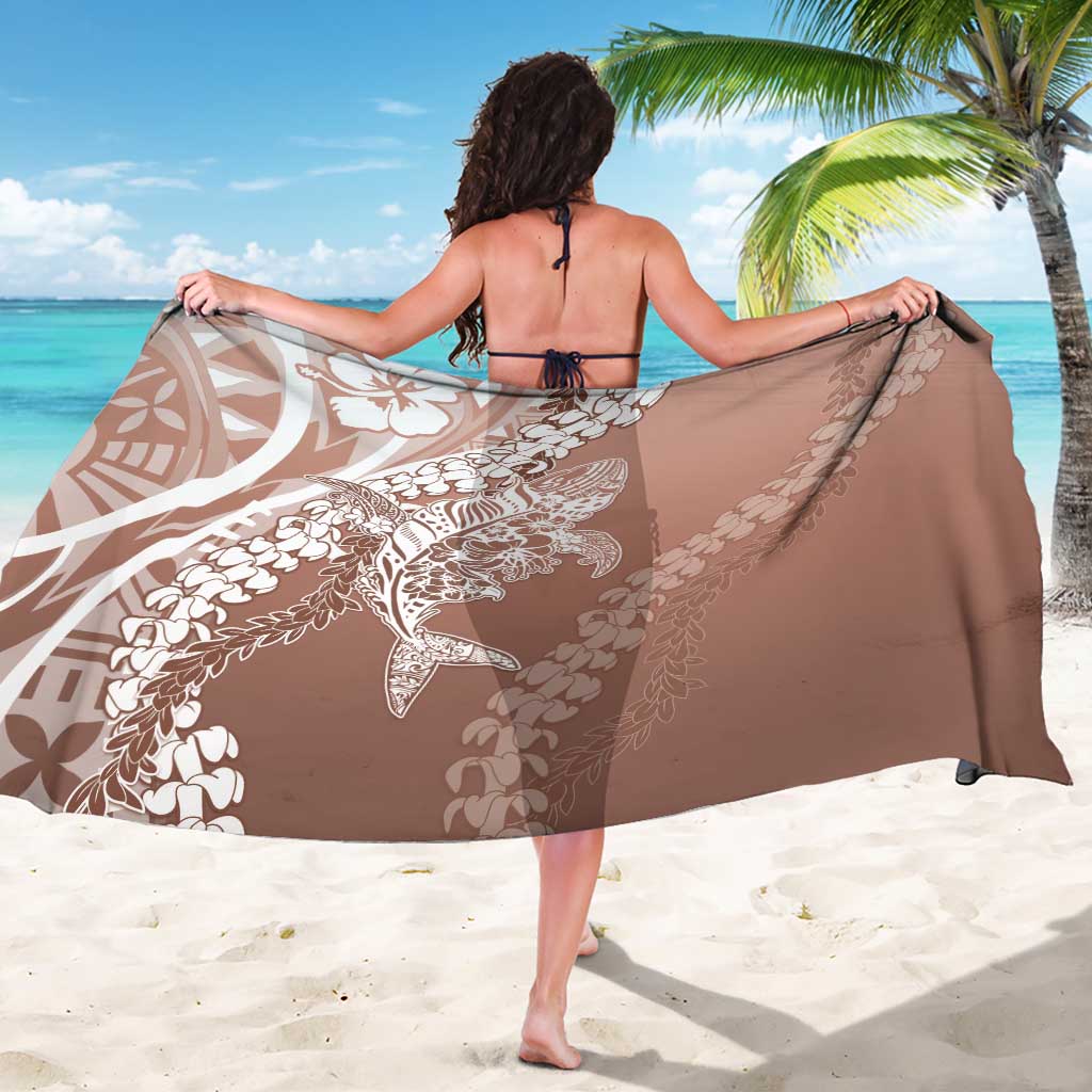 Hawaii Puakenikeni And Maile Lei Sarong Brown Polynesian Shark Tattoo DT05