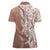 Hawaii Puakenikeni And Maile Lei Women Polo Shirt Brown Polynesian Shark Tattoo DT05