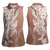 Hawaii Puakenikeni And Maile Lei Women Sleeveless Polo Shirt Brown Polynesian Shark Tattoo DT05