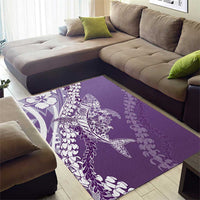 Hawaii Puakenikeni And Maile Lei Area Rug Violet Polynesian Shark Tattoo DT05