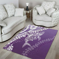 Hawaii Puakenikeni And Maile Lei Area Rug Violet Polynesian Shark Tattoo DT05