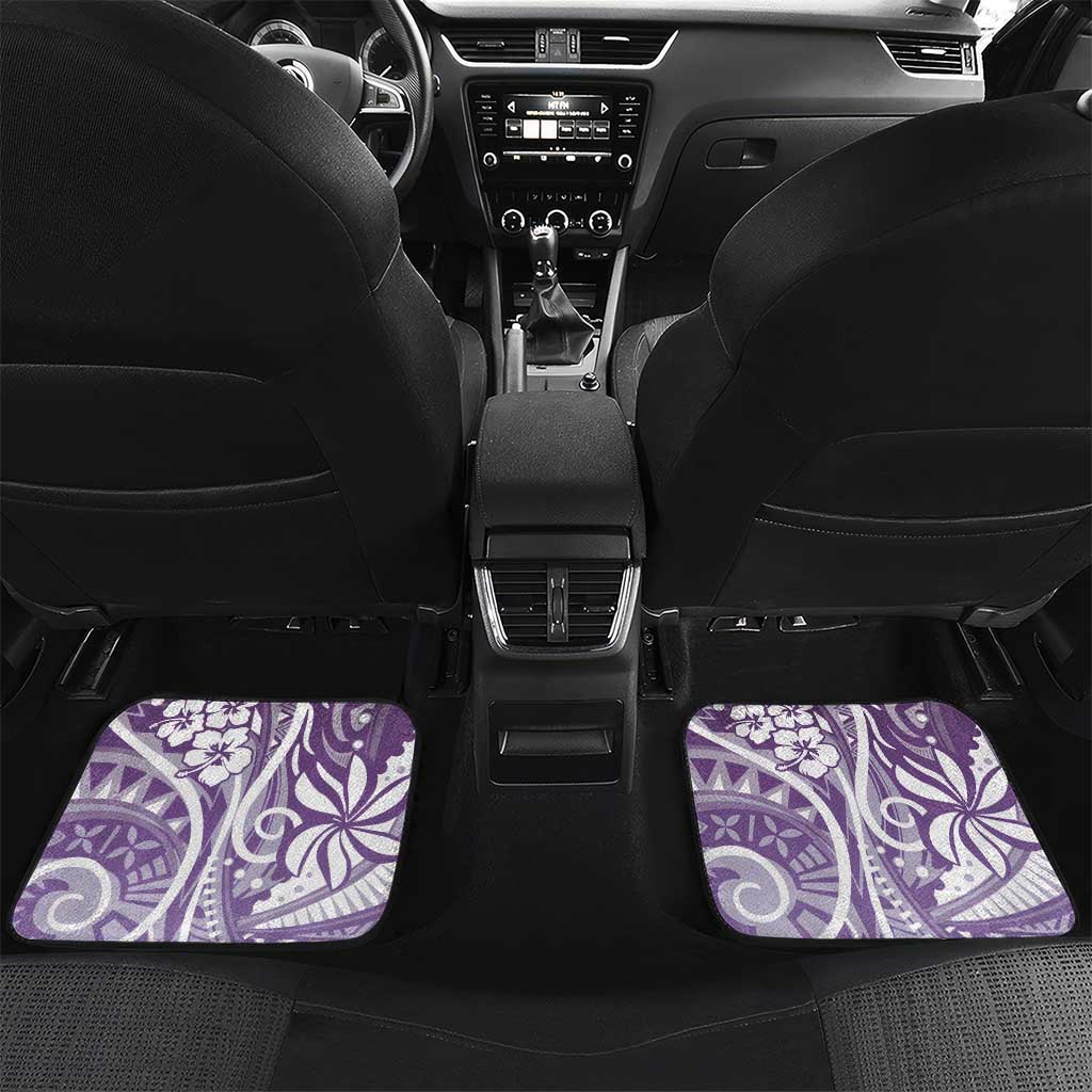Hawaii Puakenikeni And Maile Lei Car Mats Violet Polynesian Shark Tattoo DT05