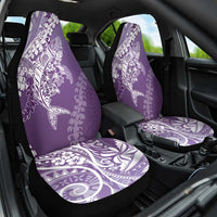 Hawaii Puakenikeni And Maile Lei Car Seat Cover Violet Polynesian Shark Tattoo DT05