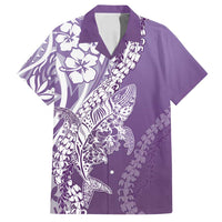 Hawaii Puakenikeni And Maile Lei Family Matching Summer Maxi Dress and Hawaiian Shirt Violet Polynesian Shark Tattoo DT05