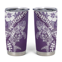 Hawaii Puakenikeni And Maile Lei Tumbler Cup Violet Polynesian Shark Tattoo DT05