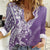 Hawaii Puakenikeni And Maile Lei Women Casual Shirt Violet Polynesian Shark Tattoo DT05
