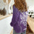 Hawaii Puakenikeni And Maile Lei Women Casual Shirt Violet Polynesian Shark Tattoo DT05
