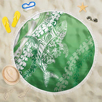 Hawaii Puakenikeni And Maile Lei Beach Blanket Green Polynesian Shark Tattoo DT05