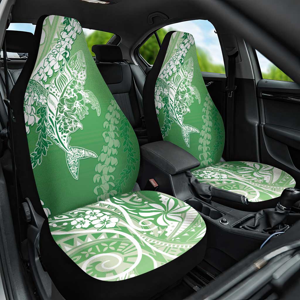 Hawaii Puakenikeni And Maile Lei Car Seat Cover Green Polynesian Shark Tattoo DT05