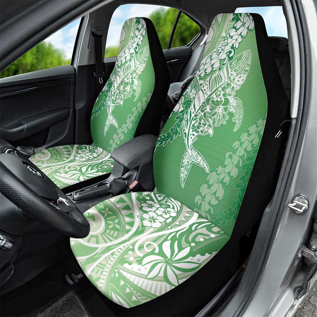 Hawaii Puakenikeni And Maile Lei Car Seat Cover Green Polynesian Shark Tattoo DT05