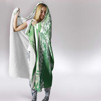 Hawaii Puakenikeni And Maile Lei Hooded Blanket Green Polynesian Shark Tattoo DT05 - Polynesian Pride