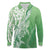 Hawaii Puakenikeni And Maile Lei Long Sleeve Polo Shirt Green Polynesian Shark Tattoo DT05