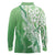 Hawaii Puakenikeni And Maile Lei Long Sleeve Polo Shirt Green Polynesian Shark Tattoo DT05