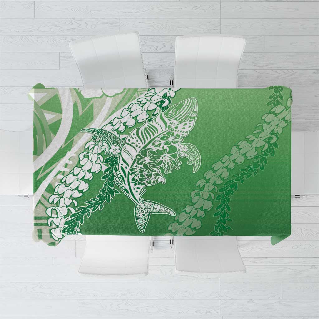 Hawaii Puakenikeni And Maile Lei Tablecloth Green Polynesian Shark Tattoo DT05