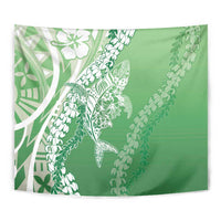 Hawaii Puakenikeni And Maile Lei Tapestry Green Polynesian Shark Tattoo DT05