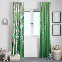 Hawaii Puakenikeni And Maile Lei Window Curtain Green Polynesian Shark Tattoo DT05