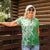 Hawaii Puakenikeni And Maile Lei Women Polo Shirt Green Polynesian Shark Tattoo DT05