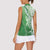 Hawaii Puakenikeni And Maile Lei Women Sleeveless Polo Shirt Green Polynesian Shark Tattoo DT05