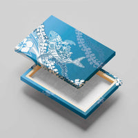 Hawaii Puakenikeni And Maile Lei Canvas Wall Art Blue Polynesian Shark Tattoo DT05