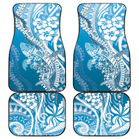 Hawaii Puakenikeni And Maile Lei Car Mats Blue Polynesian Shark Tattoo DT05