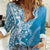 Hawaii Puakenikeni And Maile Lei Women Casual Shirt Blue Polynesian Shark Tattoo DT05