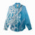 Hawaii Puakenikeni And Maile Lei Women Casual Shirt Blue Polynesian Shark Tattoo DT05
