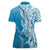 Hawaii Puakenikeni And Maile Lei Women Polo Shirt Blue Polynesian Shark Tattoo DT05