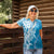 Hawaii Puakenikeni And Maile Lei Women Polo Shirt Blue Polynesian Shark Tattoo DT05