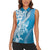 Hawaii Puakenikeni And Maile Lei Women Sleeveless Polo Shirt Blue Polynesian Shark Tattoo DT05