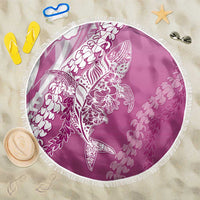 Hawaii Puakenikeni And Maile Lei Beach Blanket Pink Polynesian Shark Tattoo DT05
