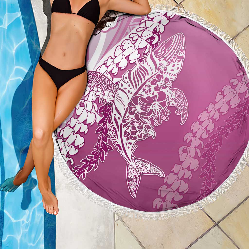 Hawaii Puakenikeni And Maile Lei Beach Blanket Pink Polynesian Shark Tattoo DT05