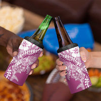 Hawaii Puakenikeni And Maile Lei 4 in 1 Can Cooler Tumbler Pink Polynesian Shark Tattoo DT05