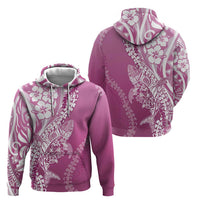 Hawaii Puakenikeni And Maile Lei Hoodie Pink Polynesian Shark Tattoo DT05