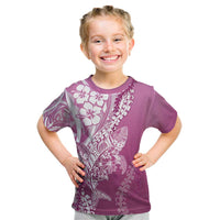 Hawaii Puakenikeni And Maile Lei Kid T Shirt Pink Polynesian Shark Tattoo DT05