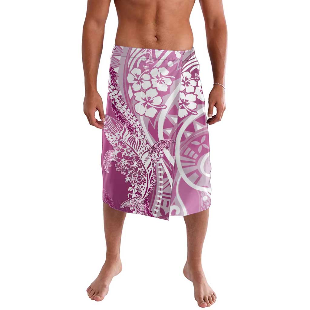 Hawaii Puakenikeni And Maile Lei Lavalava Pink Polynesian Shark Tattoo DT05