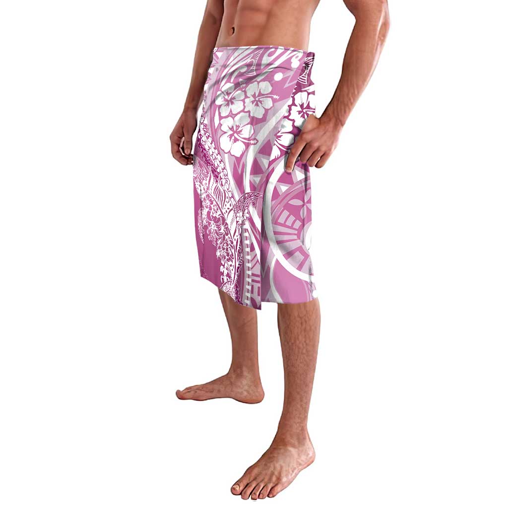 Hawaii Puakenikeni And Maile Lei Lavalava Pink Polynesian Shark Tattoo DT05