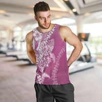 Hawaii Puakenikeni And Maile Lei Men Tank Top Pink Polynesian Shark Tattoo DT05