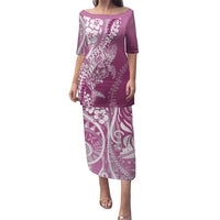 Hawaii Puakenikeni And Maile Lei Puletasi Pink Polynesian Shark Tattoo DT05