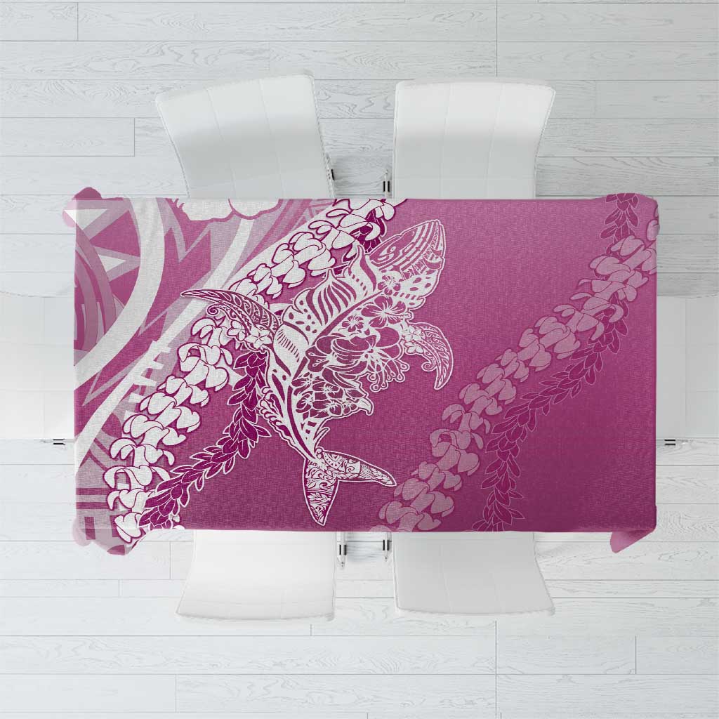Hawaii Puakenikeni And Maile Lei Tablecloth Pink Polynesian Shark Tattoo DT05