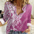 Hawaii Puakenikeni And Maile Lei Women Casual Shirt Pink Polynesian Shark Tattoo DT05