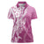 Hawaii Puakenikeni And Maile Lei Women Polo Shirt Pink Polynesian Shark Tattoo DT05