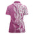Hawaii Puakenikeni And Maile Lei Women Polo Shirt Pink Polynesian Shark Tattoo DT05