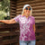 Hawaii Puakenikeni And Maile Lei Women Polo Shirt Pink Polynesian Shark Tattoo DT05