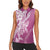 Hawaii Puakenikeni And Maile Lei Women Sleeveless Polo Shirt Pink Polynesian Shark Tattoo DT05