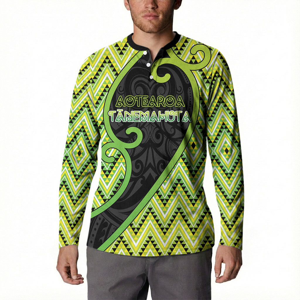 Custom Aotearoa Atua Tanemahuta Button Sweatshirt God Of Forests Koru Patterns Koru Patterns