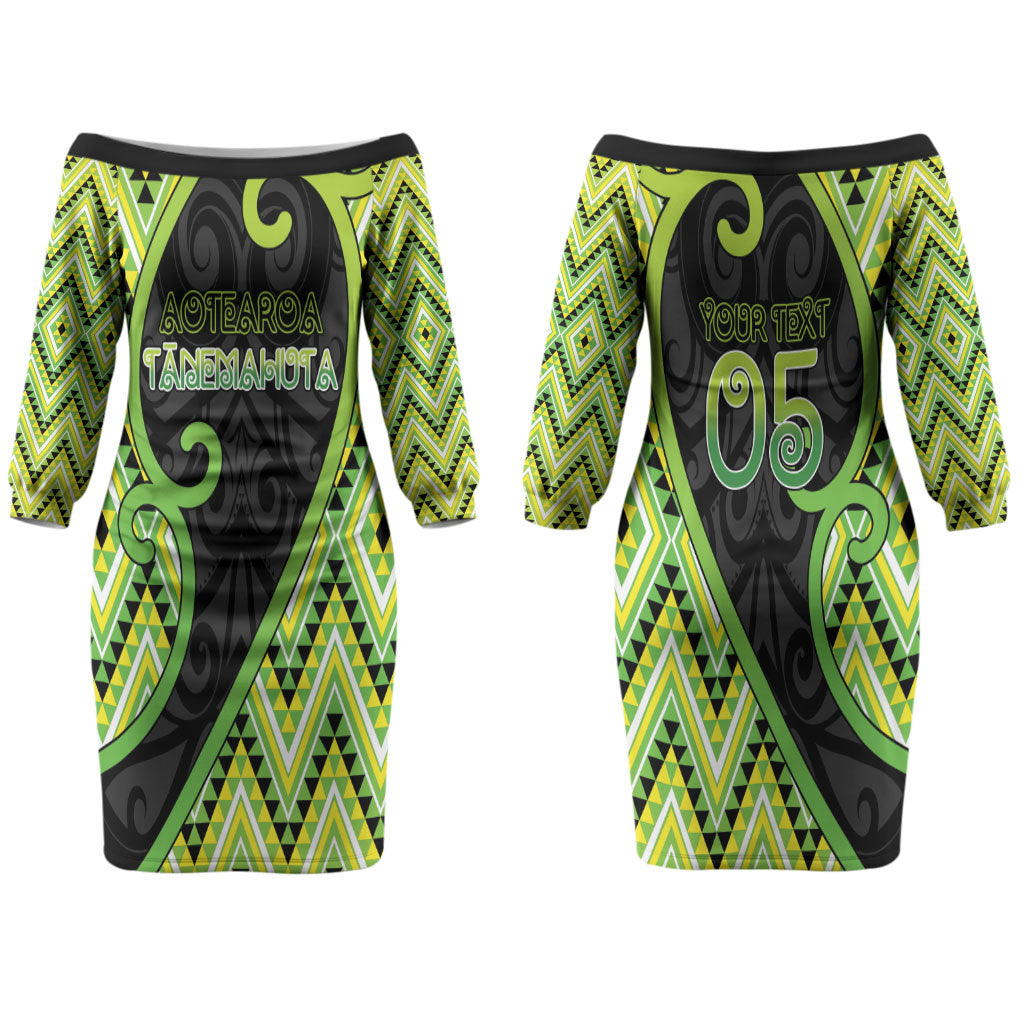 Custom Aotearoa Atua Tanemahuta Couples Matching Off The Shoulder Long Sleeve Dress and Hawaiian Shirt God Of Forests Koru Patterns Koru Patterns