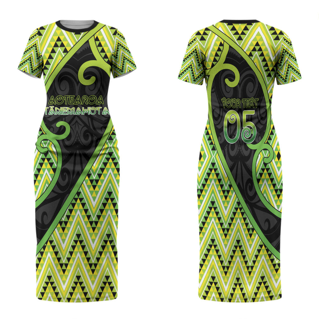Custom Aotearoa Atua Tanemahuta Family Matching Short Sleeve Bodycon Dress and Hawaiian Shirt God Of Forests Koru Patterns Koru Patterns