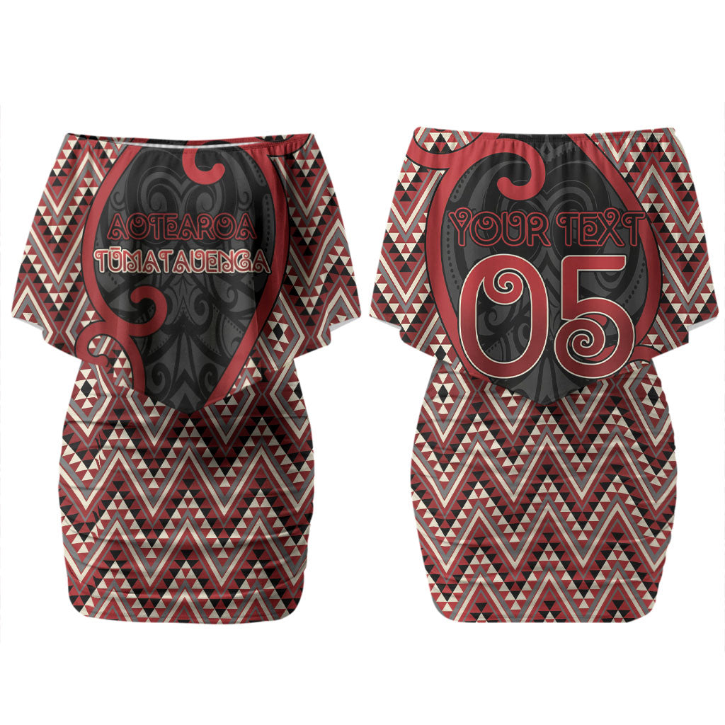 Custom Aotearoa Atua Tumatauenga Family Matching Off Shoulder Short Dress and Hawaiian Shirt God Of War Koru Patterns