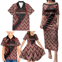 Custom Aotearoa Atua Tumatauenga Family Matching Puletasi and Hawaiian Shirt God Of War Koru Patterns